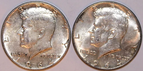 1964-D and 1964-P Kennedy Half Dollars - AU - Details - #2340K50