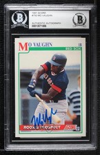 BAS 1991 Score Rookie Prospect Mo Vaughn #750 Authentic Auto ow6