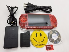 PSP 3000 Ready to Play Set Good Condition Custom Skeleton Red