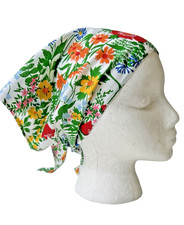 Vintage 70s Floral Kerchief Triangle Head Scarf Flower Power Bandana Bright