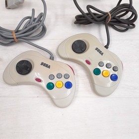 Sega Saturn Console with Virtua Stick Fighting controllers & 3 games Japan White