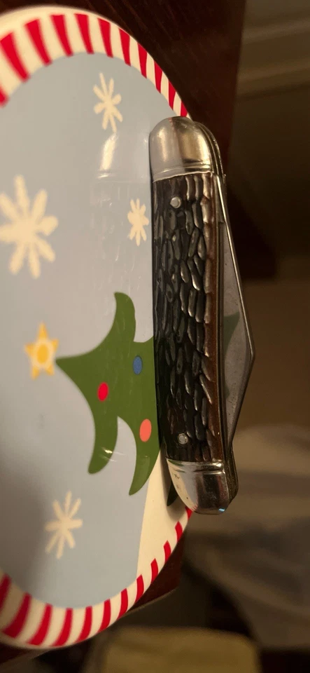 Cuchillo Jack Imperial Prov RI EE. UU. Vintage 2 Hojas Mangos Negros Plantilla Foto 2 de 4