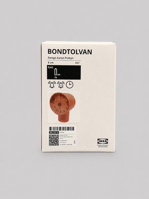 IKEA BONDTOLVAN Wecker Analog Hellrosa, 8x9 cm BRANDNEU