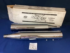 Used RC Exhaust 4.5” Slip On Rage Twin Muffler, W/Chrome Tips, RCX112C-24C *