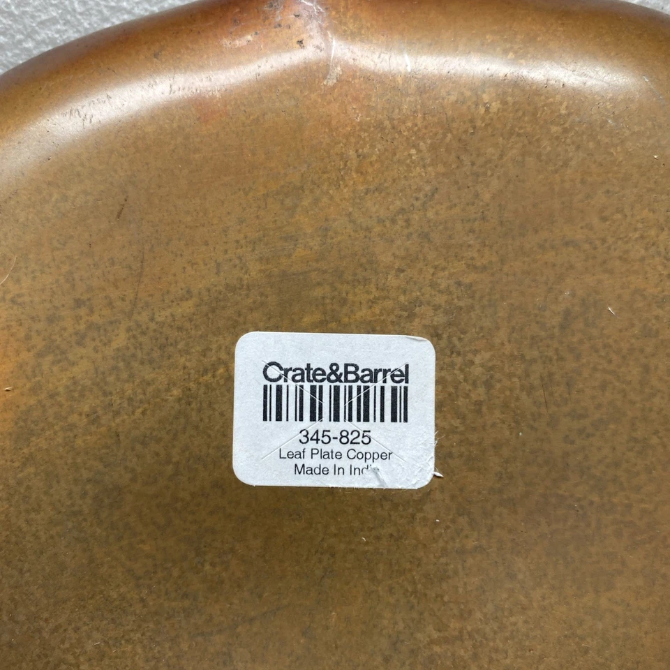 Crate & Barrel Copper Decorative Tray Dish Plate Autumn Fall - Image 3 of 4