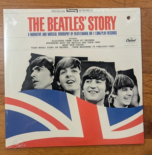 The Beatles Story Documentary Capitol STBO 2222 2 LP SEALED Vintage (promo hole)