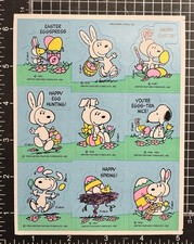 Hallmark Snoopy Easter Sticker Sheet Peanuts Bunny Ears Excellent Condition
