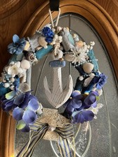 Driftwood Wreath. Anchor In Middle. Seashells, Sea Glass. Etc.