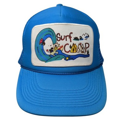Surf Camp Snapback Trucker Hat Blue One Size Adjustable Mesh Back Rope Otto