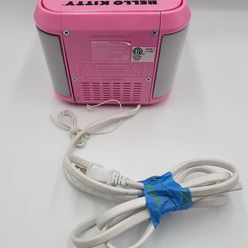 CD player Hello Kitty alarme rádio AM/FM 2014 Sanrio testado funciona muito bem KT2053A - Imagem 4 de 4