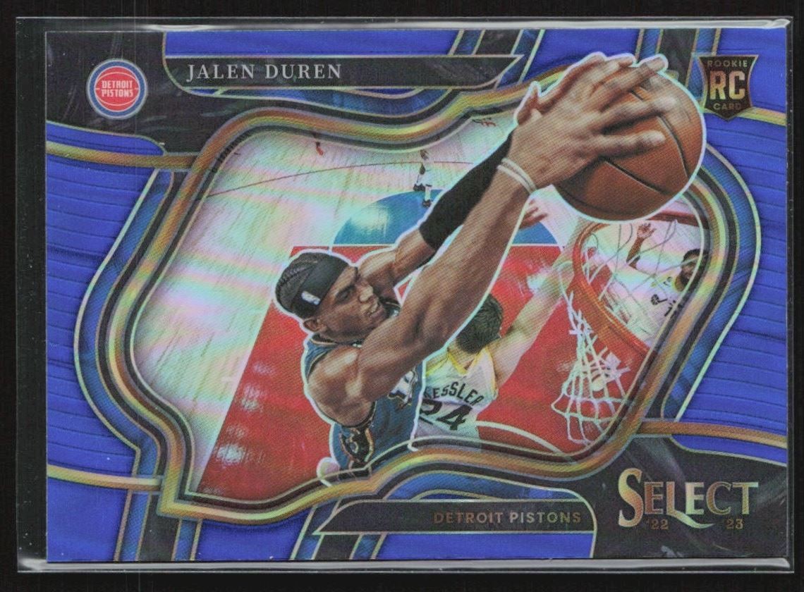 Jalen Duren 2022-23 Panini Select Blue Courtside Silver Prizm RC #286 Detroit
