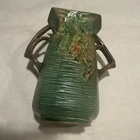 Roseville Bushberry Vase￼Art Pottery Floral Double Handle. 8.5” tall. 33-8