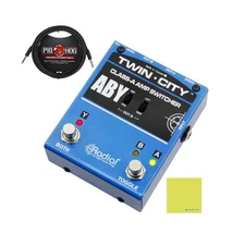Radial Engineering Twin City Active ABY Amp Switcher Bundle w/Pig Hog PCH10BK...
