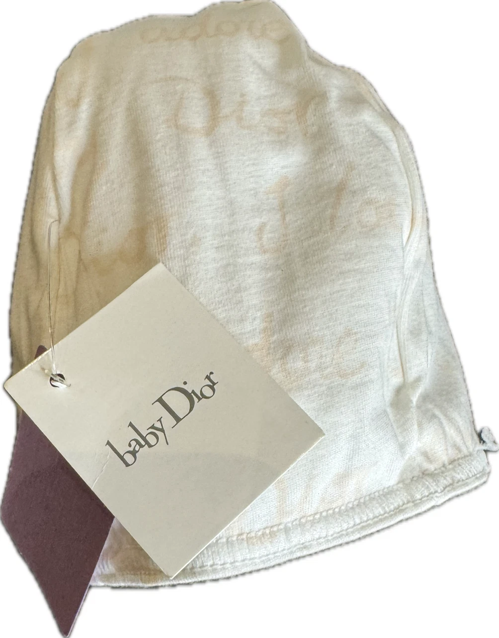 baby Dior 12 month Hat Beanie White w/Pink Blanc/Rose New w/ Tag J'Adore Love
