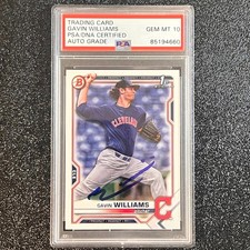 2022 Topps Bowman #BD-93 Gavin Williams Signed Card PSA Slabbed Auto 10 Clevelan