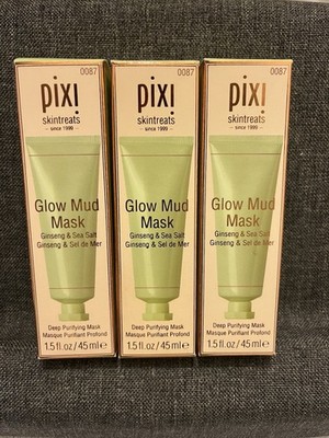Pixi Skintreats Deep Purifying Glow Mud Mask With Ginseng And Sea Salt NEW(x3)