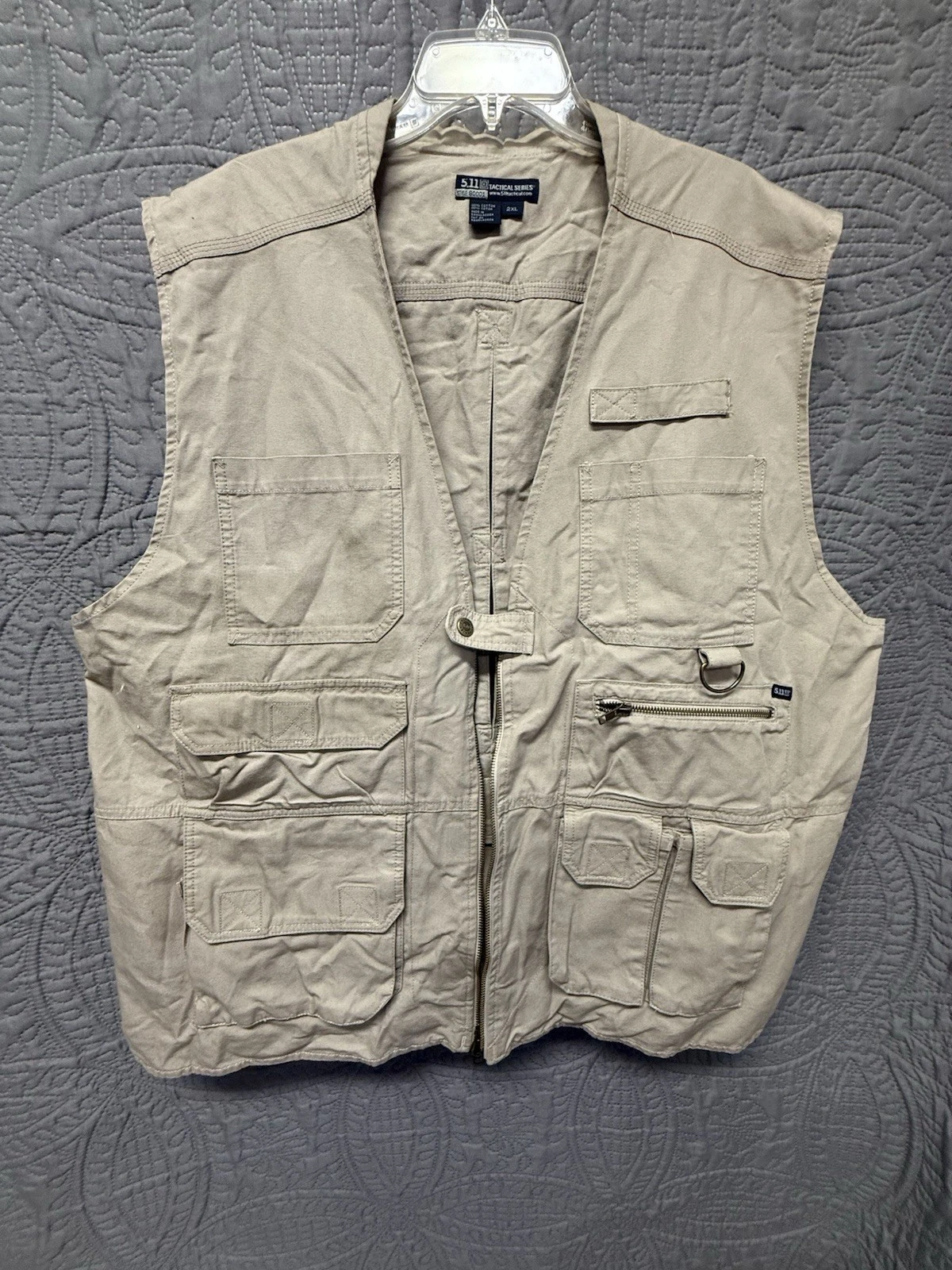 Tact Gear Squad Sportsman Multi-Pocket Utility Tan Vest size 2XL hunting fishing