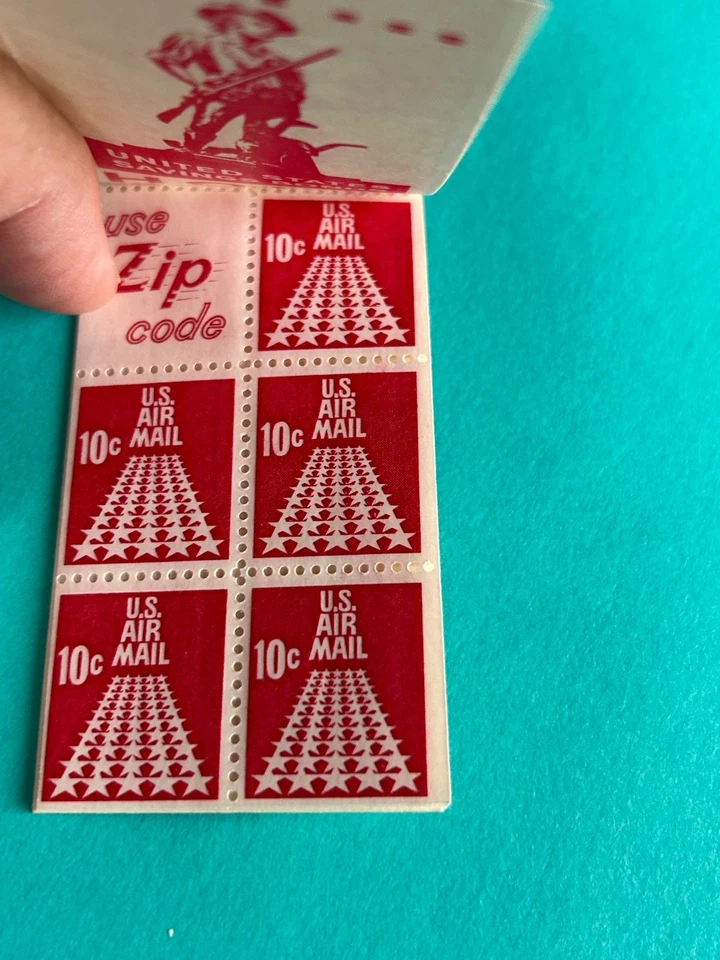 US Stamps SC# BKC21 50 Star Runway 10c Bklt-2 panes of 5+1 (slogans 4 & 5)  1968 - Image 4 of 4