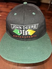 Vtg John Deere Motorsports Racing Team Snapback hat Nascar Made In USA