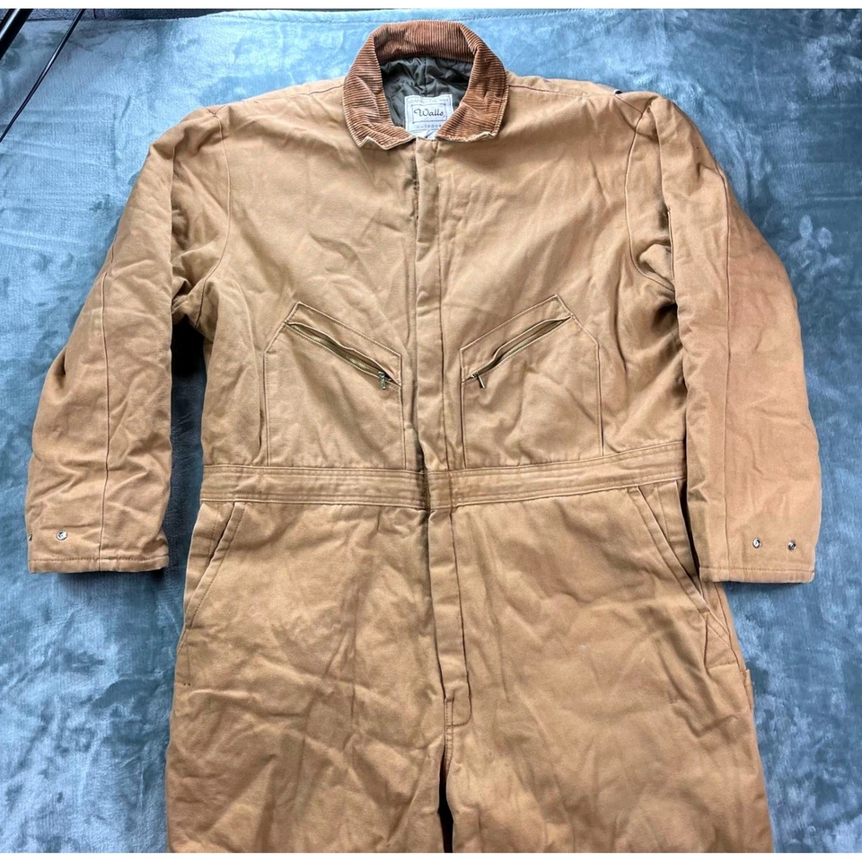 Monos aislantes para paredes al aire libre para hombre 2XL marrón cuello de pana ropa de trabajo Foto 3 de 4