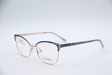 NEW NICOLE MILLER NEW YORK DELAVAN C03 NAVY/R GOLD AUTHENTIC EYEGLASSES 52-17
