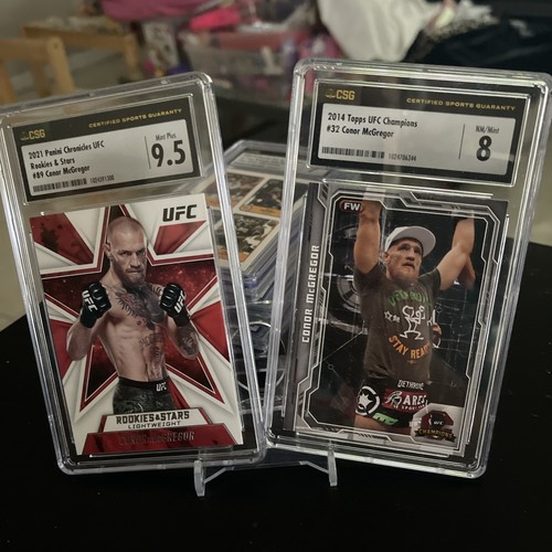 2014 Topps UFC Conor McGregor & 2021 Panini McGregor MINT 9.5