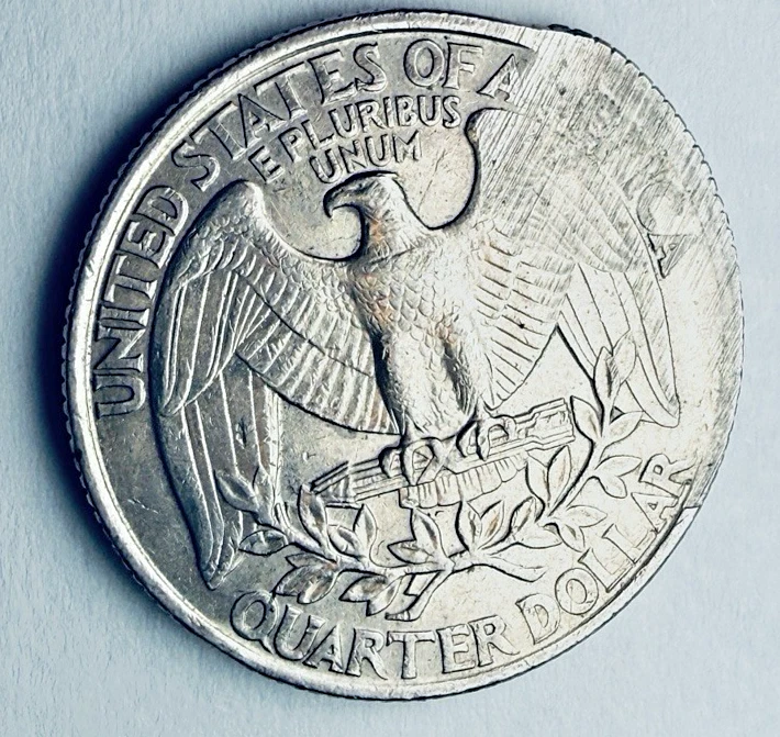 1996-P Double Struck (Damaged?) 25c ~ Clear Unk Coin Strike on Obv ~ W37 - Image 3 of 4