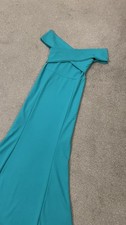 Quiz Teal Green Floor Length Long Bardot Dress Size 14