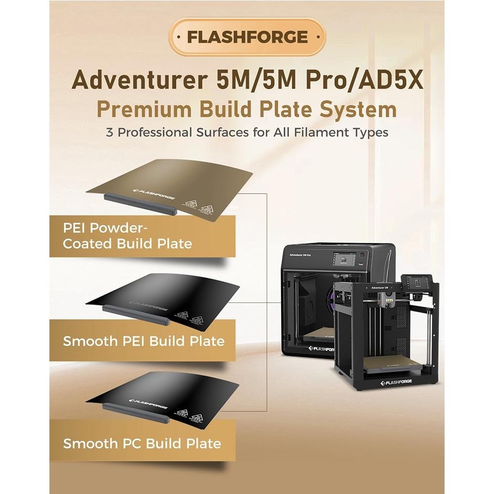 FLASHFORGE 3D Printer Replacement Build Plate for Adventurer 5M