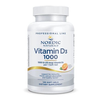 Nordic Naturals Pro Vitamin D - Daily Vitamin D3 For Bone Health, Orange, 120 Ct