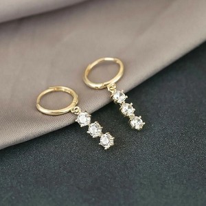 Authentic 2Ct Round Cut Simulated Diamond Drop Dangle Earrings In 14K Yellow Gold Plated
