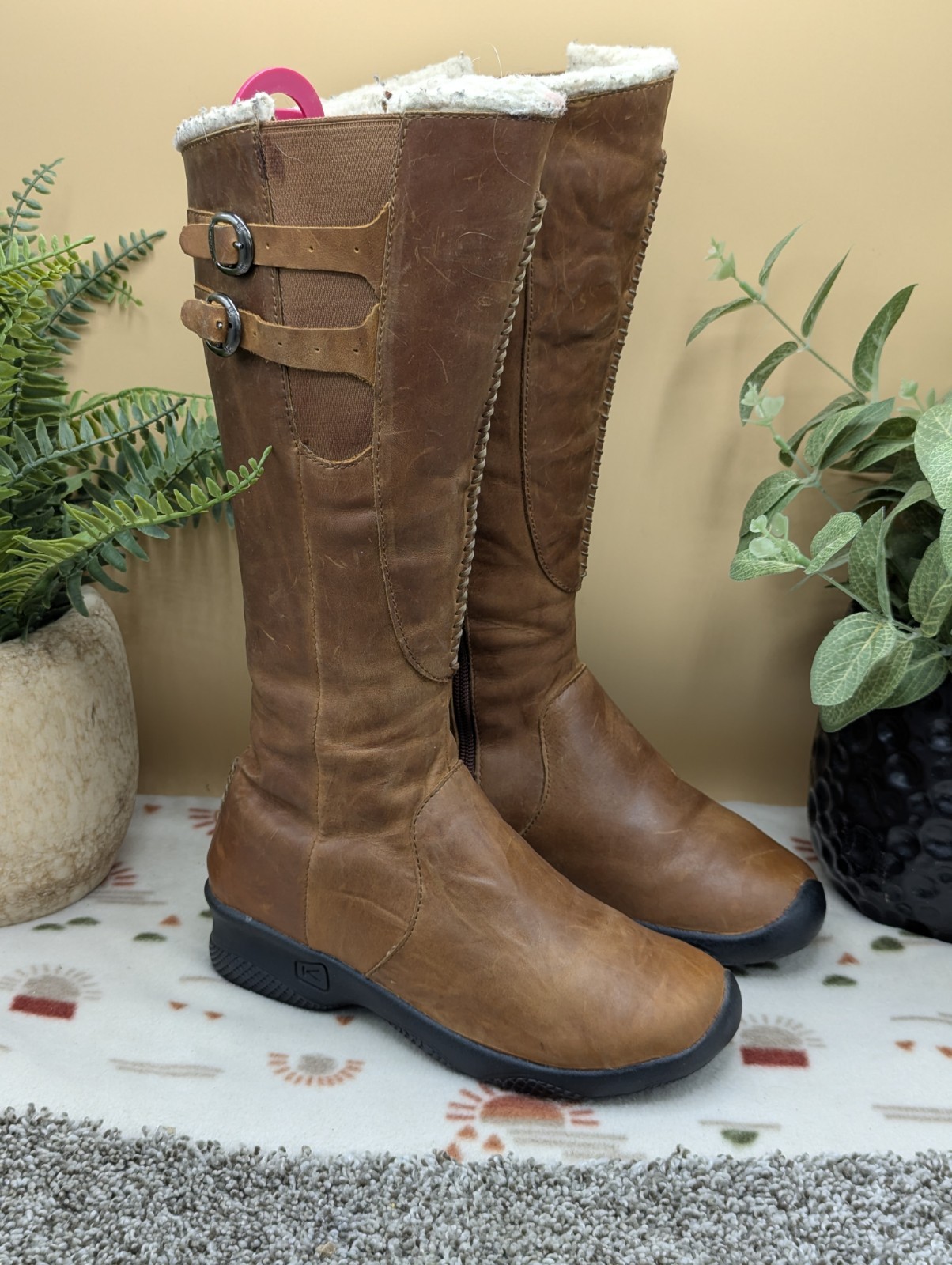 Stivali alti Keen Bern Baby Bern in pelle marrone da donna taglia 5 giovani 3 3 5