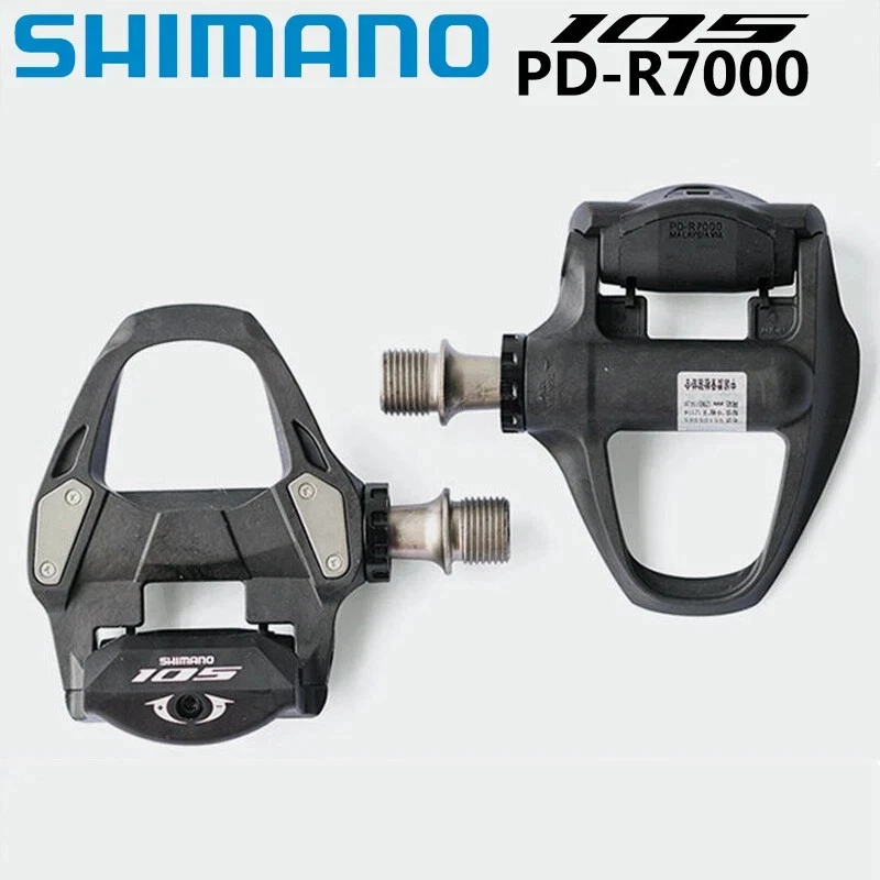 Pedales sin clip para bicicleta de carretera Shimano 105 PD-R7000 SPD-SL con tacos SH11 Foto 4 de 4