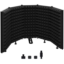 Microphone Isolation Shield – Foldable & Adjustable Soundproof Panel for R