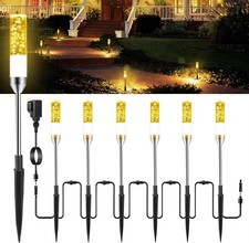 GreenClick Garden Lights Mains Powered, Upgraded LED Garden Spike Lights Extend