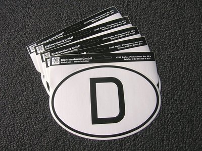 D-PLATE GERMANY DECAL STICKER MB SL VW BUG BUS PORSCHE 356 911 BMW ...