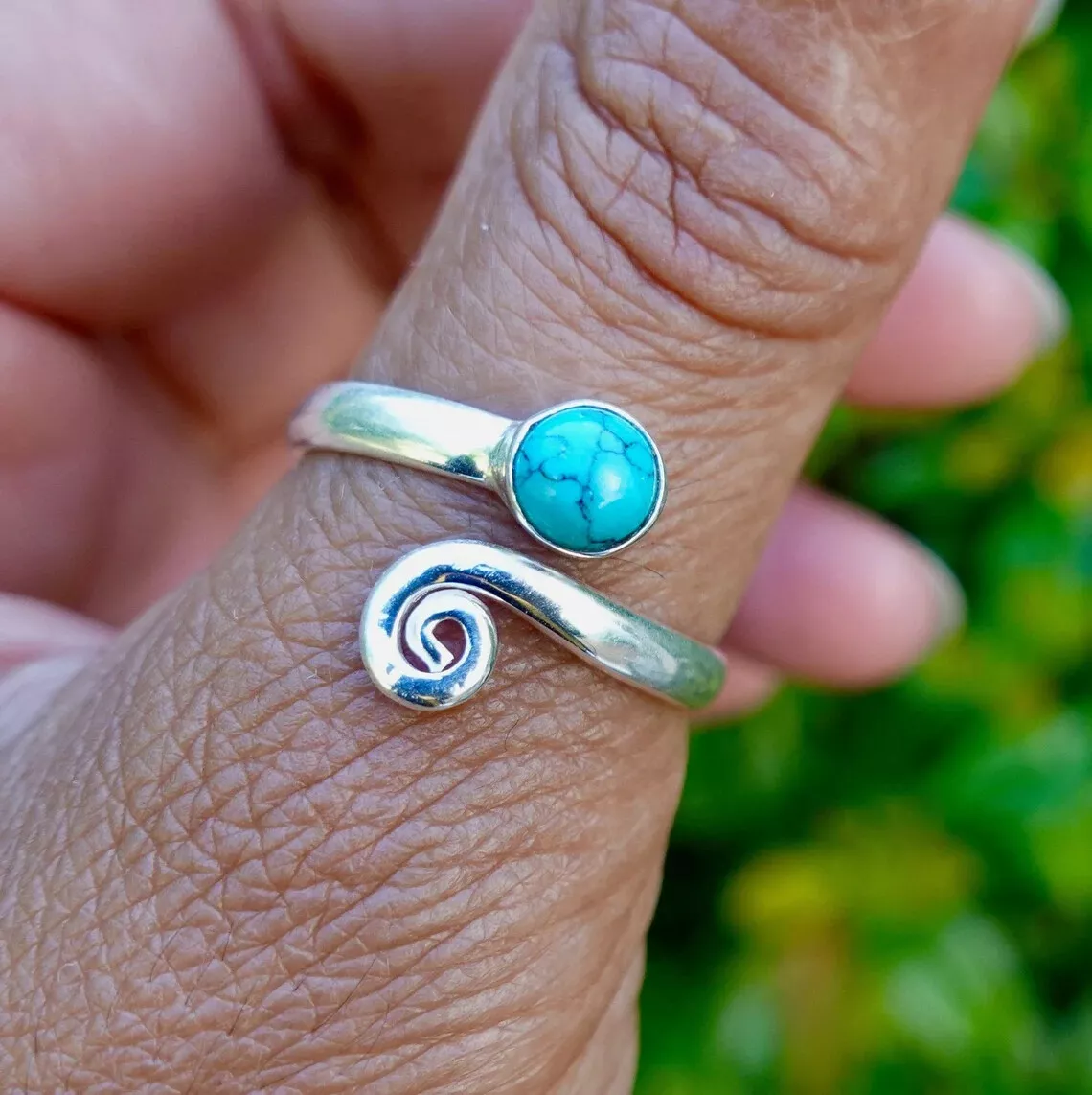 Adjustable turquoise cheap ring
