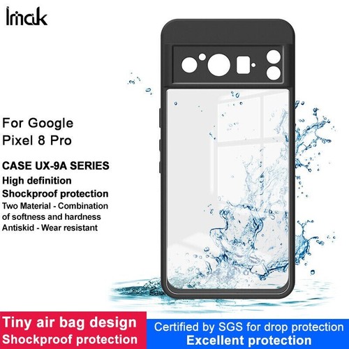 IMAK For Google Pixel 8 Pro, Shockproof Soft Frame Clear Bottom Plate Case Cover - Picture 6 of 11