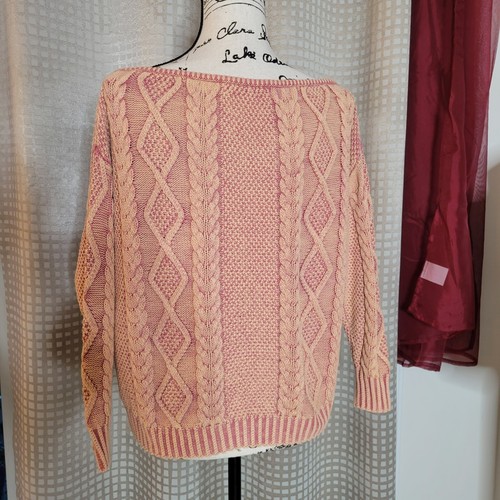 Neu mit Etikett Callahan Revolve Pullover U-Boot-Ausschnitt Acid Pink Wash Zopfmuster - Größe XS - Bild 4 von 12