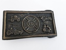 Vintage Fire Department Transportation belt buckle by Tiffany Studio NY Art Work