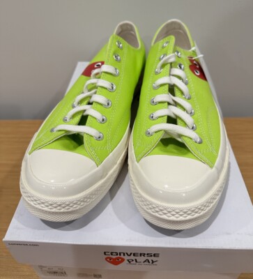 NEW Converse Chuck Low x Comme des Garcons Play Acid Green Mens 10 NIB