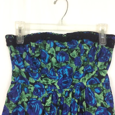 kimchi blue floral strapless dress NWT Kimchi Blue Urban Outfitters Navy Blue Floral Strapless Ruched Mini Dress S