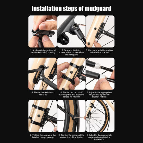 Bike Fender Cycling Front Rear Mud Guards Bicycle Cycling Road Fender Set - Picture 10 of 12