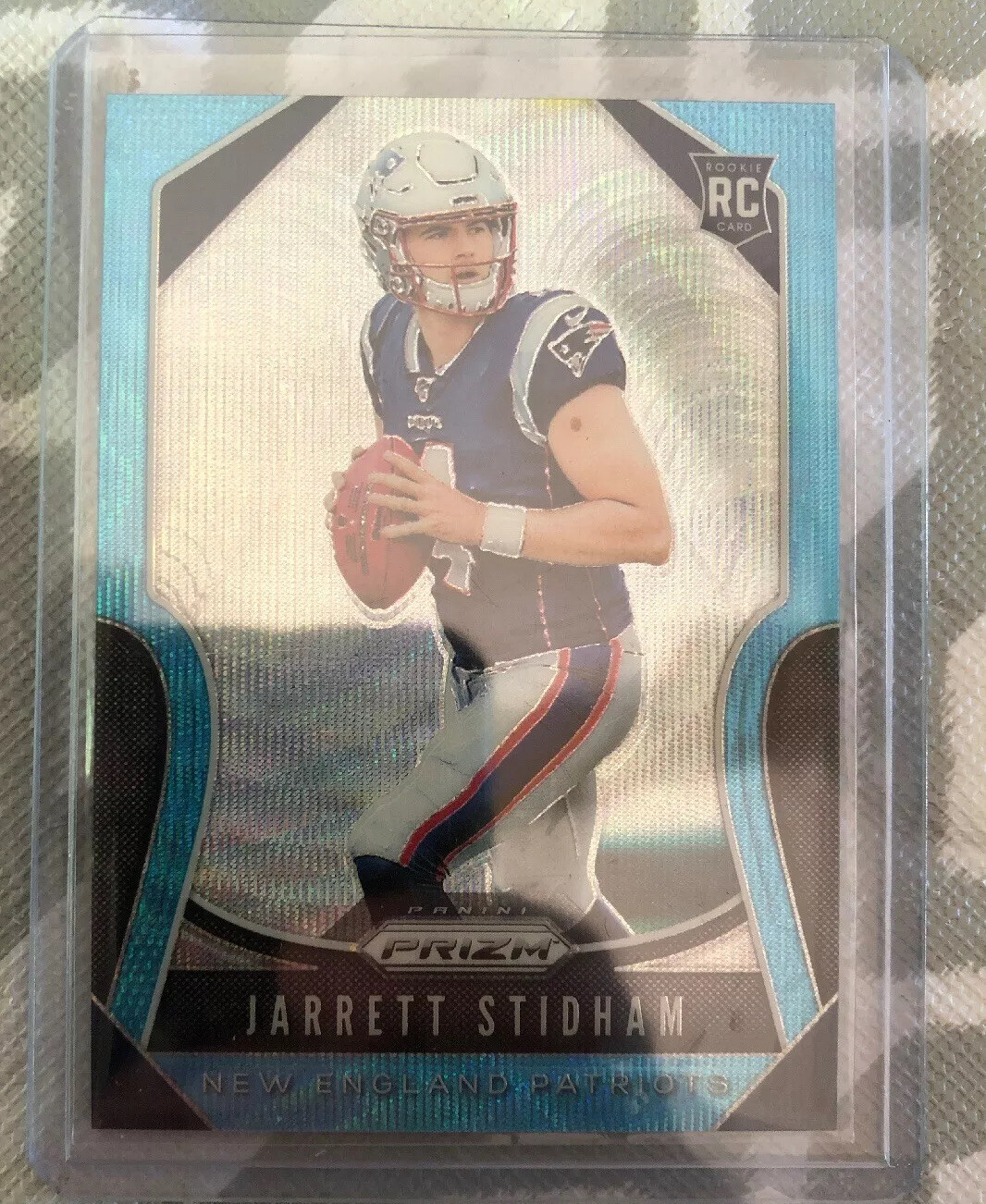 2019 Panini Prizm Jarrett Stidham Blue Wave Parallel /199 SP RC Patriots Rookie