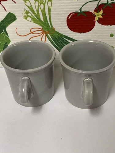 Homer Laughlin Fiestaware 2 FIESTA PEARL GRAY Mugs New 2nds