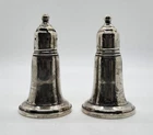 Vintage Reed & Barton 168 Weighted Glass & Sterling Silver Salt & Pepper Shakers