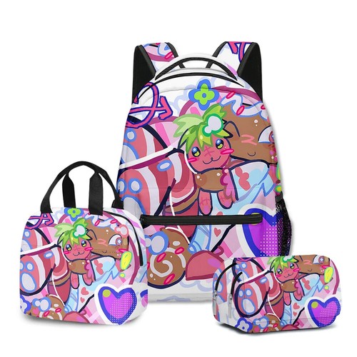 DandyWorld 3D 3pcs Laptop Daypack Backpack portable Lunch bag Pencil Case