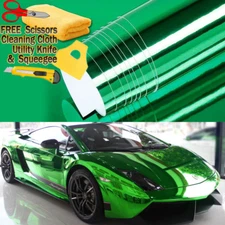 96" x 60" Green Chrome Mirror Vinyl Film Wrap Sticker Stretchable 8ft x 5ft