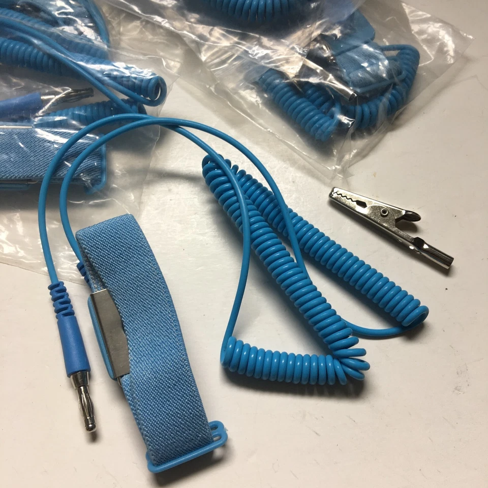 6 防静电腕带 ESD 接地带防止静态积聚,蓝色 — 第 3/4 张图片