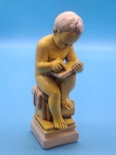 Vintage 1974 JARU Boy Sitting Ceramic Sculpture 8" Inches Tall